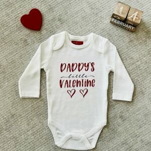 Daddy's Little Valentine - Özel Tasarım Bebek Body/Zıbın Baby Bodysuit