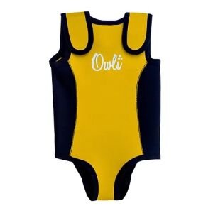 Owli Swimwarm Üşütmeyen Bebek Mayosu Sarı-Siyah  - UV Korumalı 12-24 ay