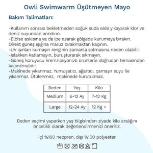 Owli Swimwarm Üşütmeyen Bebek Mayosu Sarı-Siyah  - UV Korumalı 12-24 ay