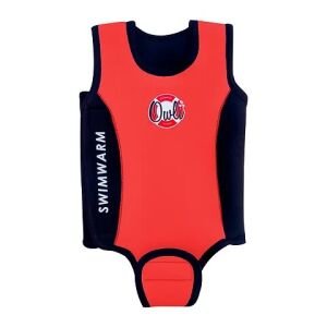 Owli Swimwarm Üşütmeyen Bebek Mayosu Kırmızı-Siyah - UV Korumalı