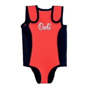Owli Swimwarm Üşütmeyen Bebek Mayosu Kırmızı-Siyah - UV Korumalı 12-24 ay
