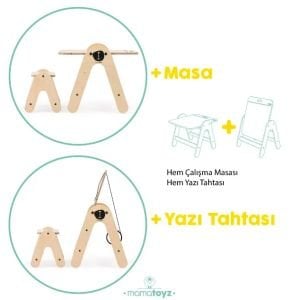 Mamatoyz Massam Ayı Figürlü Ahşap Aktivite Masası