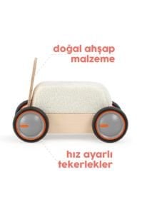 Mamatoyz DriveMe Soft İnek Figürlü Ahşap Yürüteç & Oyuncak Deposu