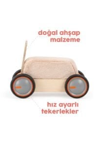 Mamatoyz DriveMe Soft Ayı Figürlü Ahşap Yürüteç & Oyuncak Deposu