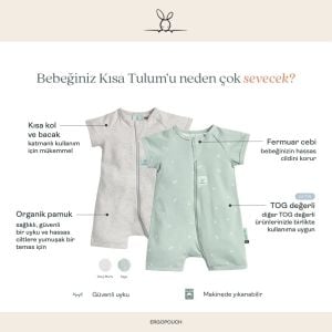 ErgoPouch Organik Pamuklu Kısa Tulum (0.2 TOG) Night Sky
