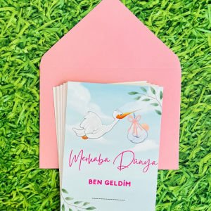 Bebek Anı Kartları Türkçe&İngilizce Kız Bebek