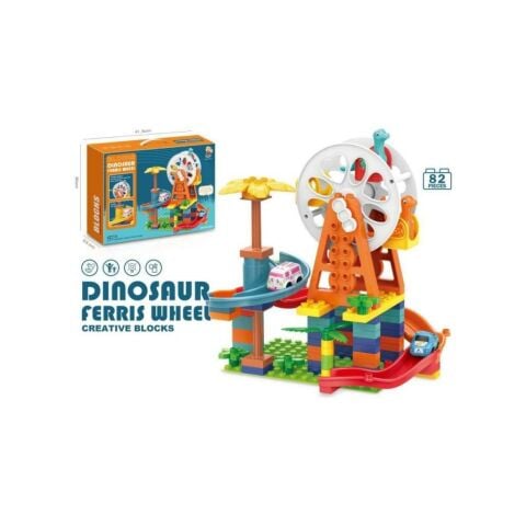 Çarklı Otopark LEGO Seti,dinazorlu Eğlence Oyuncak Otopark Seti