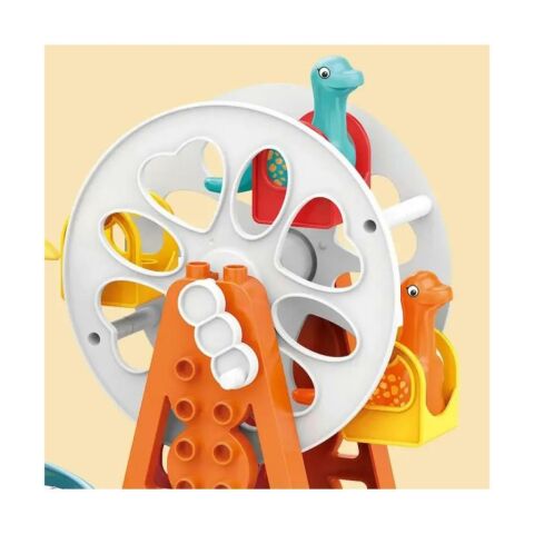 Çarklı Otopark LEGO Seti,dinazorlu Eğlence Oyuncak Otopark Seti