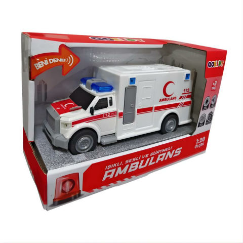 1:20 Ölçek Işıklı Sesli Sürtmeli Ambulans