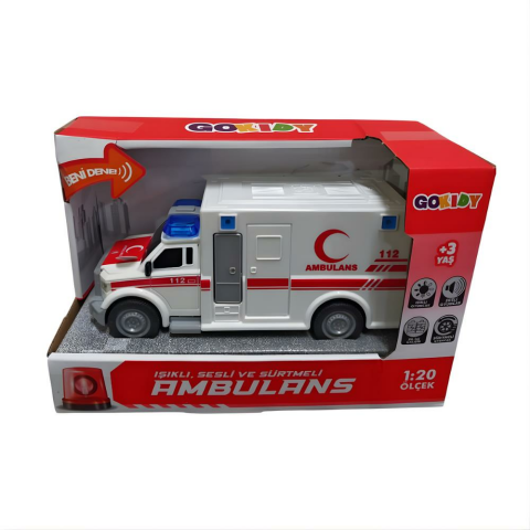 1:20 Ölçek Işıklı Sesli Sürtmeli Ambulans