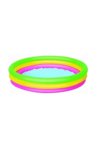 3 Halkalı Renkli Yumuşak Tabanlı Havuz 102 * 25 cm