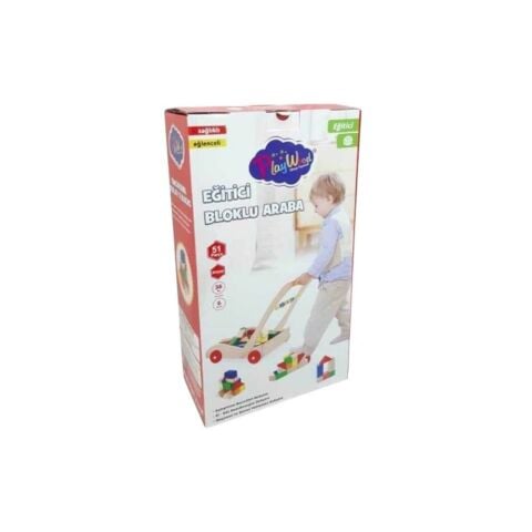 Kutuda Ahşap Eğitici Bloklu Araba