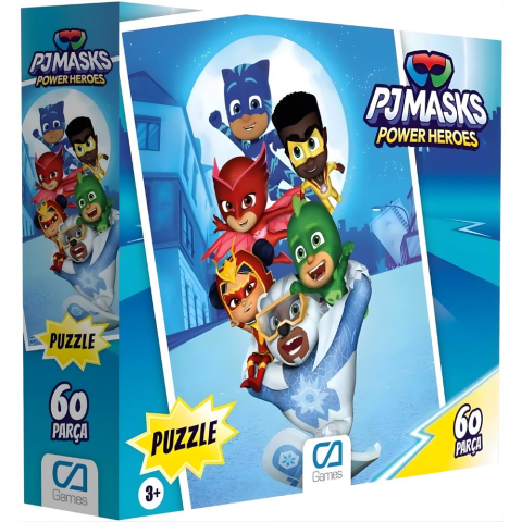 CA Games PJMasks : Pijamaskeliler Lisanslı 60 Parça 34x24cm Çocuk Puzzle Yapboz Serisi 60 Parça