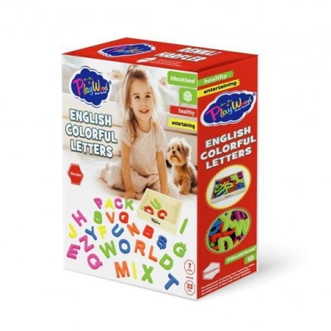 Kutuda Ahşap 33 Parça Kasalı Renkli Harfler