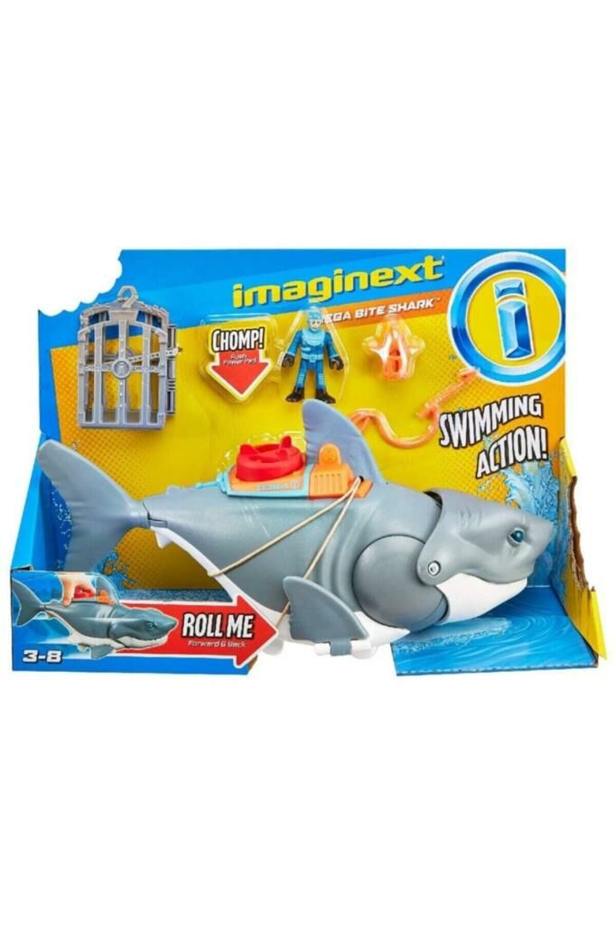 Imaginext Çılgın Köpekbalığı Oyun Seti, Gerçekçi Hareketlere Sahip Figür Seti, 11.4 X 41.3 X 17.8 C