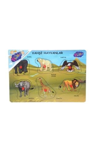 Ahşap Tutmalı Vahşi Hayvanlar