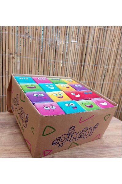 Emoji Figür Midi Küp Çim Adam 24 Adet Doğum Günü Ve Özel Günler Için