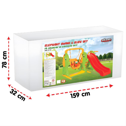 Fil Kaydırak Ve Salıncak Seti