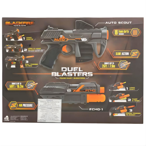 16 Mermili Sünger Dart Atan 2'li Silah Seti