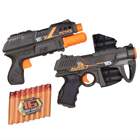 16 Mermili Sünger Dart Atan 2'li Silah Seti