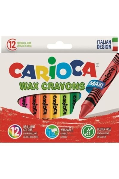 CARIOCA 12 Renk Jumbo Üçgen Pastel Boya 42671