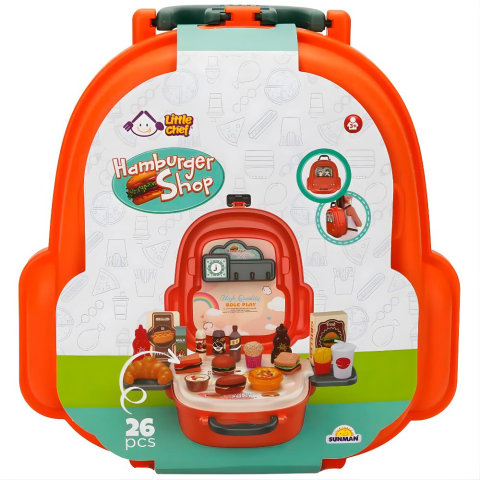Little Chef Çantalı Hamburger Dükkanı Oyun Seti