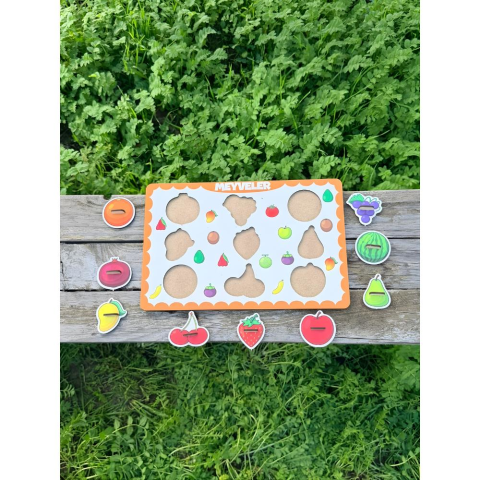 9'lu Tutmalı Meyveler Puzzle