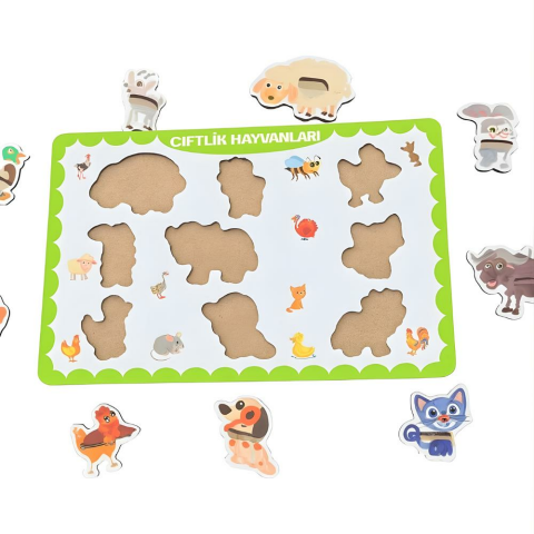 9 Lu Tutmalı Çiftlik Hayvanlar Puzzle