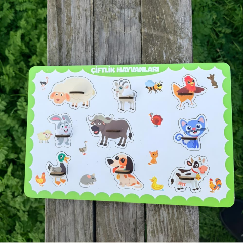 9 Lu Tutmalı Çiftlik Hayvanlar Puzzle