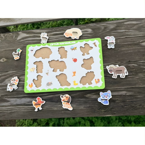 9 Lu Tutmalı Çiftlik Hayvanlar Puzzle