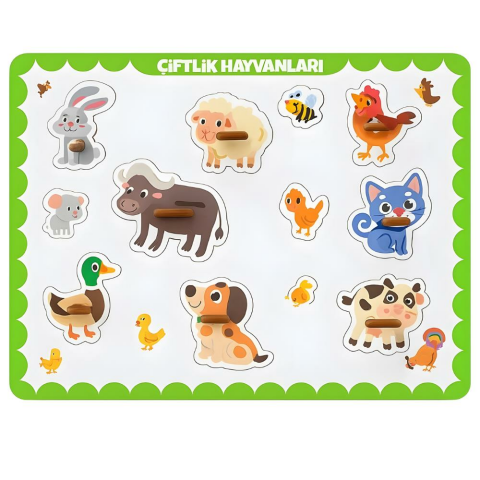 9 Lu Tutmalı Çiftlik Hayvanlar Puzzle