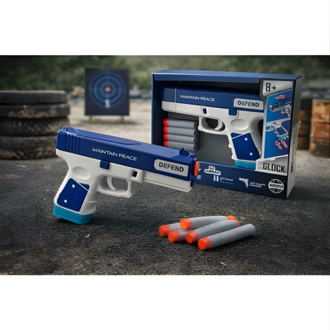 Oyuncak Sünger Mermi Atan Tabanca WY2105B Blaster Zone Soft Bullet Silah