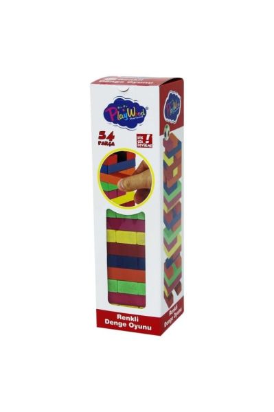 Kutulu Renkli Ahşap Denge Oyunu