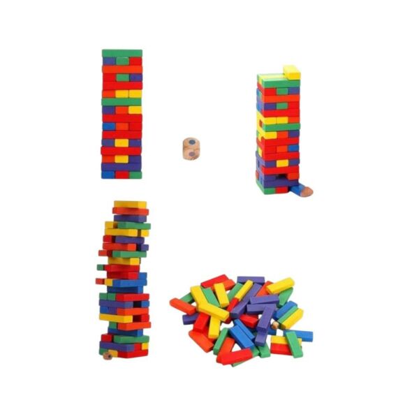 Kutulu Renkli Ahşap Denge Oyunu