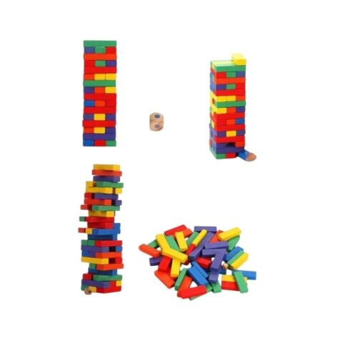 Kutulu Renkli Ahşap Denge Oyunu