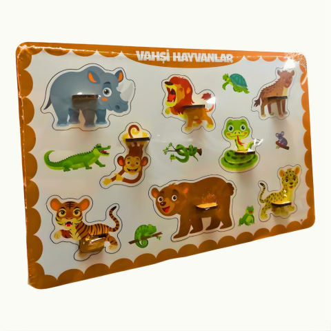 8 Lİ Tutmalı Vahşi Hayvanlar Puzzle