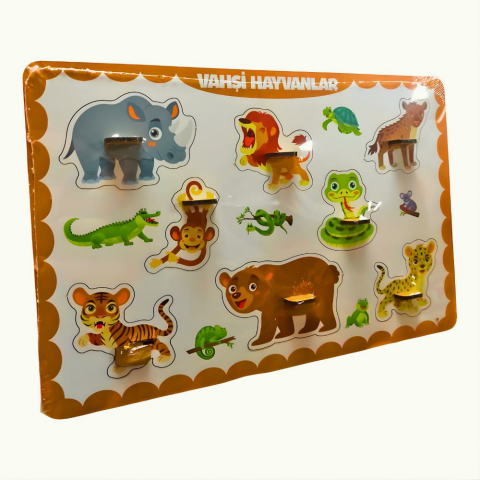 8 Lİ Tutmalı Vahşi Hayvanlar Puzzle
