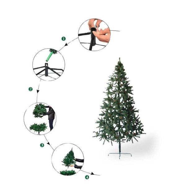 Yılbaşı Ağacı Lüks Seri Kozalaklı Çam Ağacı 240 cm 720 Dal