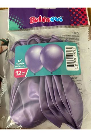 Balon Metalik Violet 12'li Paket