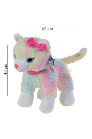 Peluş 30 Cm Pembe Tokalı Kedi Pl62555