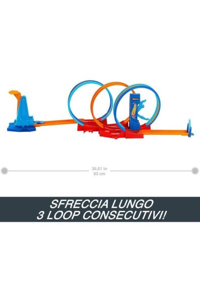 Hot Wheels Üçlü Döngü Pisti 3 Halkalı Oyun Seti HPX93