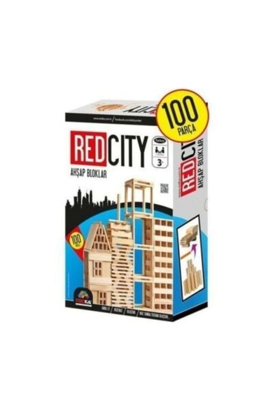 Redka Red City Ahşap Bloklar 100 Parça