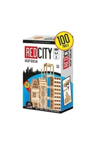 Redka Red City Ahşap Bloklar 100 Parça