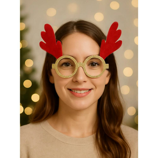 Yılbaşı Geyik Boynuzlu Parti Gözlüğü