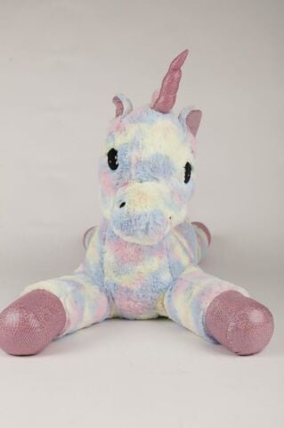 Pufu Toys Peluş Uzanan Rengarenk Unicorn Oyun Ve Uyku Arkadaşı Yastık 80 Cm