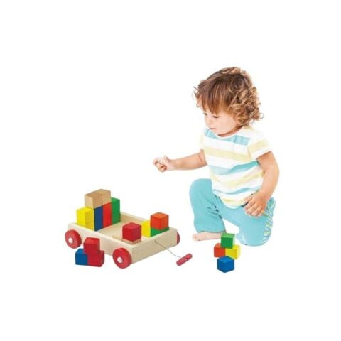 Kutulu Ahşap Renkli Küp Bloklu Araba Eşleştirme