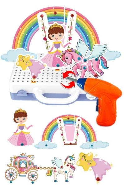 Matkap Seti Prenses Serisi 320 Parça Matkaplı Tamir Seti Ve Oyun Çantası