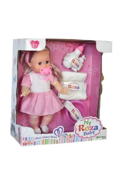 Altını Islatan 8 Farklı Türkçe Cümle Kuran Biberon Ve Emzikli 32 Cm Roza Bebek