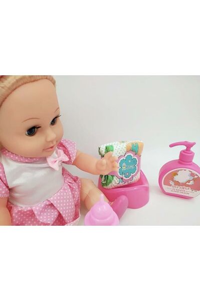 Altını Islatan 8 Farklı Türkçe Cümle Kuran Biberon Ve Emzikli 32 Cm Roza Bebek