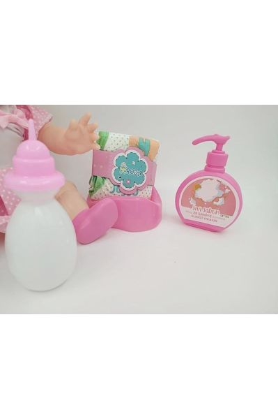 Altını Islatan 8 Farklı Türkçe Cümle Kuran Biberon Ve Emzikli 32 Cm Roza Bebek